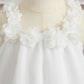 Ready Stock Kids Fashion Girls Clothes Solid White Lace Summer Straps Eneving Party Dress With Headband 2Pcs Perforamance Set 112301001
