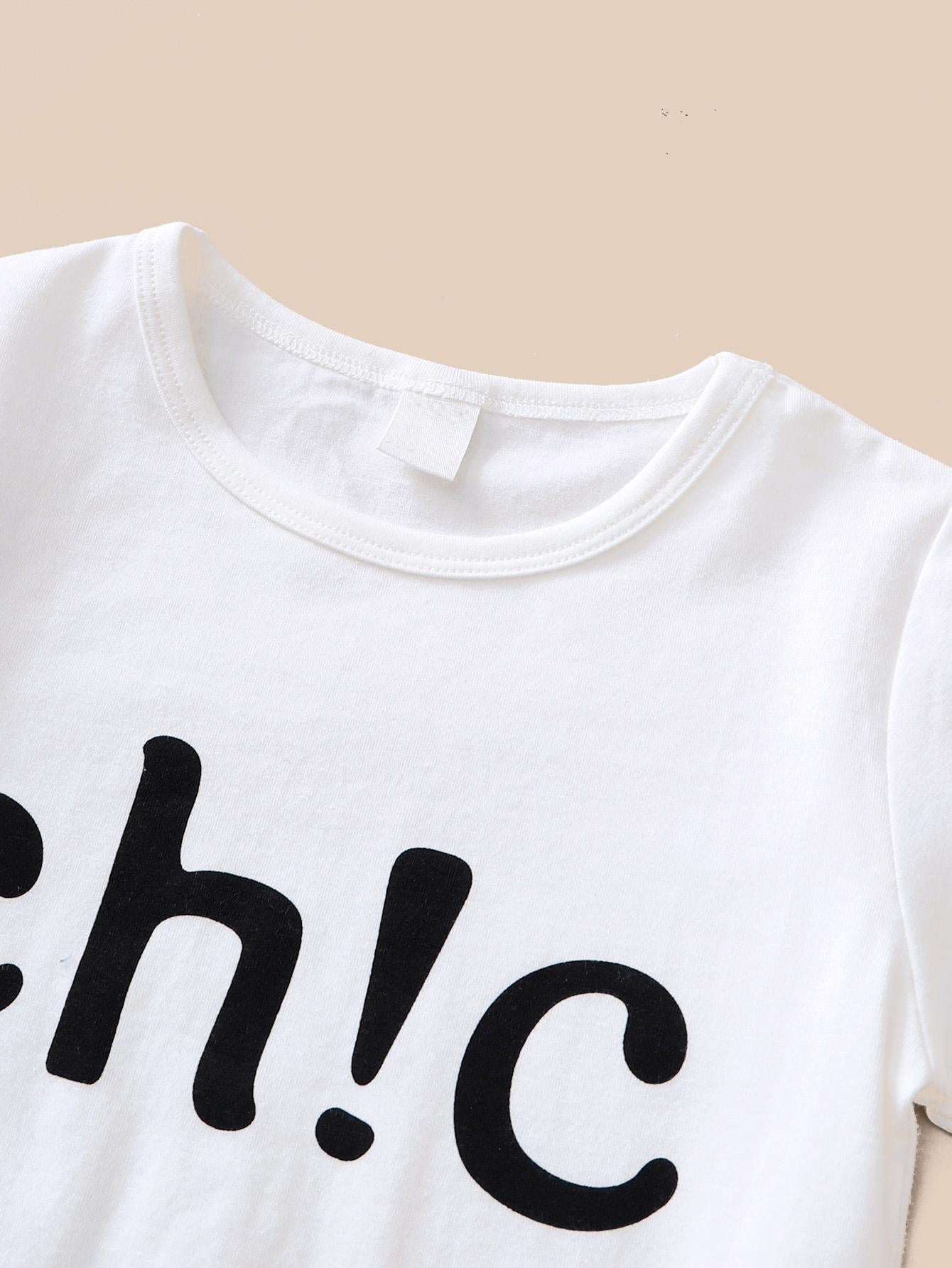 Baby Girls Clothes "ch!c" Spring Shirts Fall Bell-bottomed Pants 2Pcs Outfits White S112203451