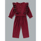 KID FASHION Toddler Baby Girl Clothes Baby Girl Jumpsuit Ruffle Long Sleeve One-piece Jumpsuit Baby Girl Overall Pants Red, WL20081313