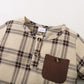 Baby Boys Clothes Plaid Print Shirts Pants 2PCS Brown 222204308