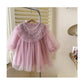 Baby Girls Princess Dress Bubble Sleeved Lace Fluffy Dress One Piece Party Perfprmance Dress 23c010