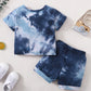 Kids fashion Boys Clothes Ready Stock Tie-dye Shirt Shorts 2Pcs Summer Outfits Blue 12109015-3