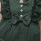 Newborn Baby Girls Romper Bodysuit Solid Color Romper Headband 2Pcs Green 12011153-3