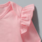 Kid fashion Girl Clothes Girl Outfits Ruffle Long Sleeve Romper Top Floral Pants 2PCS Clothing Set Pink WL20081301
