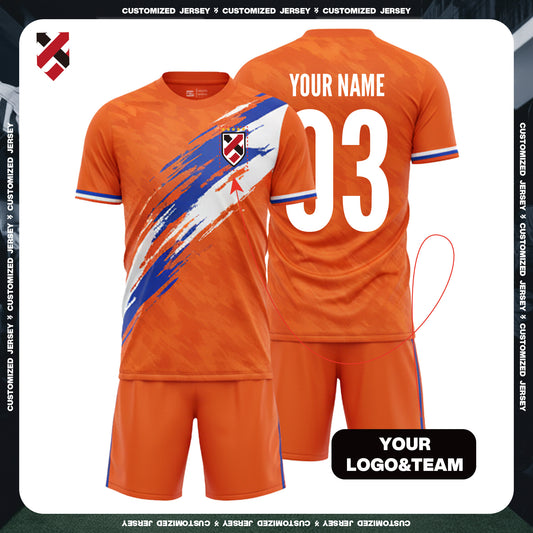 2026 World Cup Custom Orange Football Jersey Kit | Personalized Name, Number & Logo