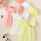 Kid Fashion Ready Stock Girls Outfits Sleeveless Solid Color Summer Dress With Hat 2Pcs Clothes Set ZX-ZB001