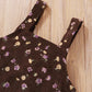 Baby Girls Outfits Pure Color Winter Romper Straps Suspender Skirts 2Pcs Clothes Set Apricot BL22109322