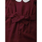 Kids fashion Girls Clothes Girls Jumpsuit Ruffle Long Sleeve Lapel Overall Pants Red 12009478