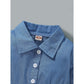 Kid fashion Girl Clothes Girl Dress Long Sleeve Lapel Dress Floral Dress Girls Jeans Dress Blue WL20081345
