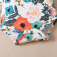 Kids fashion Girls Clothes Flower Print Short Sleeve  Bodysuits Bow Straps Suspender Skirts 2Pcs Outfits Orange 22104306