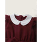 Kids fashion Girls Clothes Girls Jumpsuit Ruffle Long Sleeve Lapel Overall Pants Red 12009478