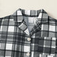 Kids fashion Girls Outfits Girls OOTD Plaid Turn-down Collar Pocket Sleeveless Shirt Shorts 2Pcs Clothes Set For Summer Black 122204304