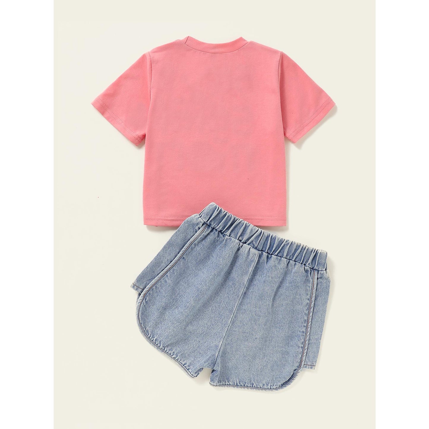 CLEARANCE*Baby Girl Clothes Summer Outfits Short Sleeve Shirt Top Jeans Shorts Set Baby Girl Denim Shorts Set YC2004270