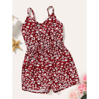 JOYSHOP Toddler Baby Girls Clothes Baby Girls One Piece Jumpsuit Girls Sleeveless Suspender Overall Shorts Red YC2003077