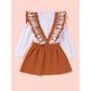 Baby Girl Clothes Baby Girl 2PCS Outfits Long Sleeve Shirt Top Ruffle Strap Skirt Suspender Dress Clothing Set WL20071288