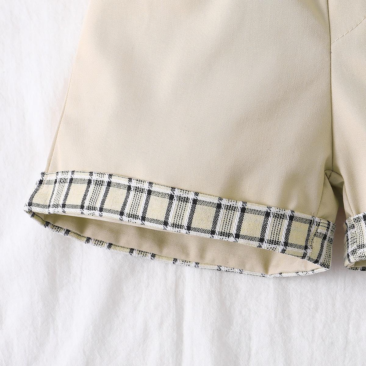 BaBy Clothes Boy Clothes Short Sleeves Chequered Shirt 2PCS 212111049