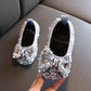 Baby Girls Shoes Korean Version Ff Flat-bottomed Bow Sequined Soft-soled Princess Shoes 9999