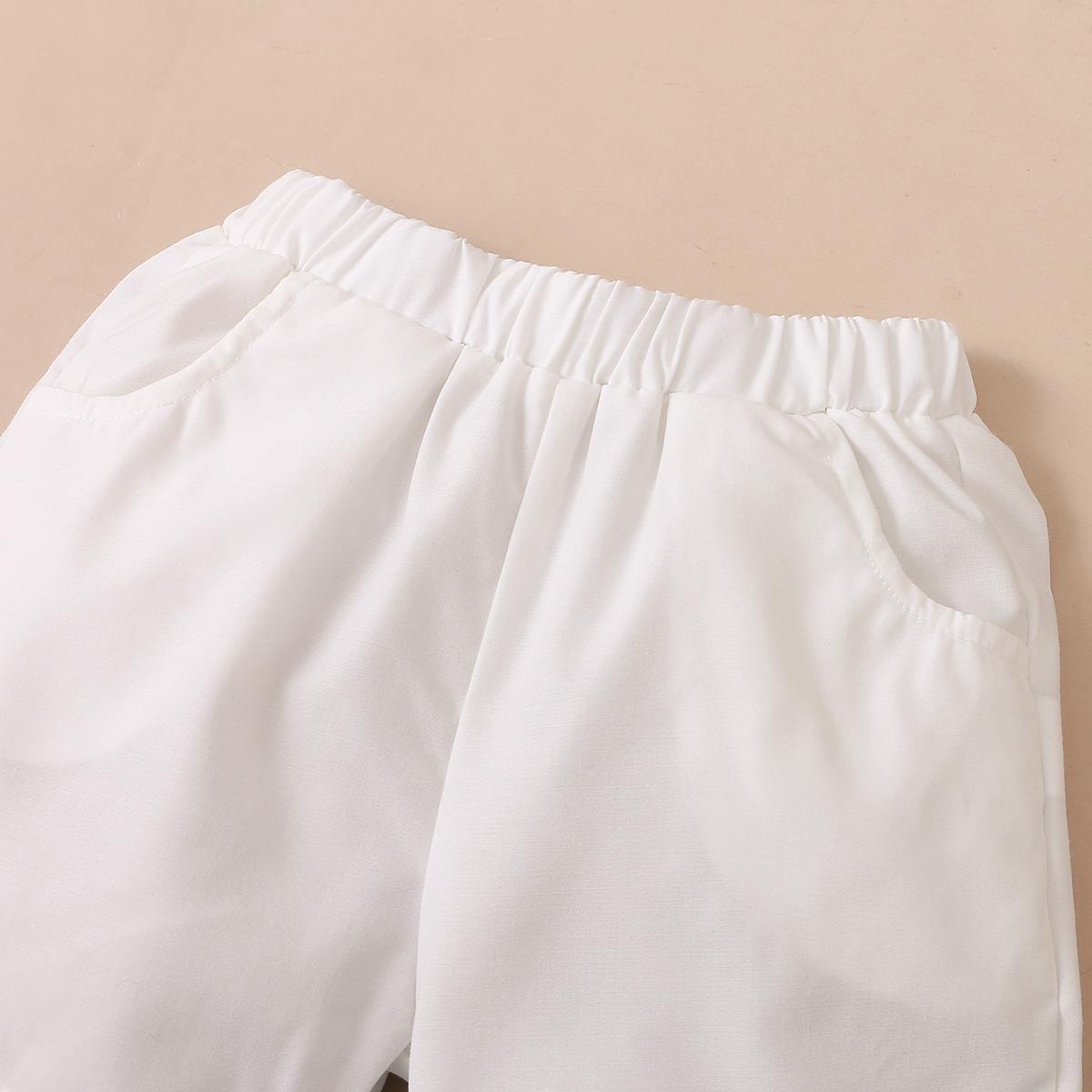 Ready Stock Kids fashion Boys Clothes Boys OOTD Diamond Pattern Turn-down Collar Short Sleeve Elastic Shorts 2Pcs Summer Set Blue 12110601