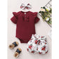 Newborn Baby Girl Outfits Ruffle Sleeve Romper Tops Floral Shorts Set Baby Girl Summer Clothes Outfits Set 22012047