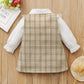 Newborn Baby Girl Clothes Baby Girl Dress Long Sleeve Lapel Dress Ruffle Plaid Dress 22009035