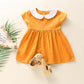 Toddler Baby Girl Clothes Baby Girl Dress Short Sleeve Round Neckline Dress Baby Girl Summer Casual Dress Yellow 194027