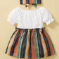 Kids fashion Girls Clothes Splice Summer Dress With Headband 2pcs set White 222204305