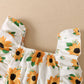 Kid fashion Girls Clothes Girls OOTD Sleeveless Sunflower Tops Shorts 2Pcs Summer Outfits Yellow 12110049