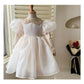 Baby Girls Princess Dress Spring Sequined Lace Doll Collar Bubble Sleeve Gauze Dress  23C009