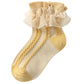 Kids Fashion  Girls Socks Double Lace Socks Princess Dancing baby Cotton Socks A23
