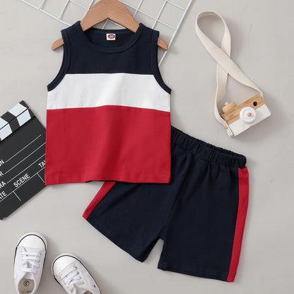 Baby Clothes Baby Boy Multicolor Short Sleeve T-shirts And Black Shorts WL2005951