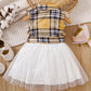 Baby Girls Dress Plaid Lace Sleeveless One Piece Summer Dress 112204020