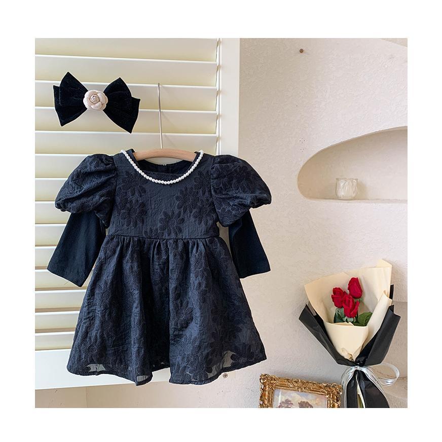 Baby Girls Princess Dress Long Sleeve Dress Jacquard Dress 21c039