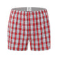 Men's Plaid Print Boxer Shorts 100% Polyester Soft Stretchy Blended Woven Elastic Plus Size Drawstring Men's Shorts