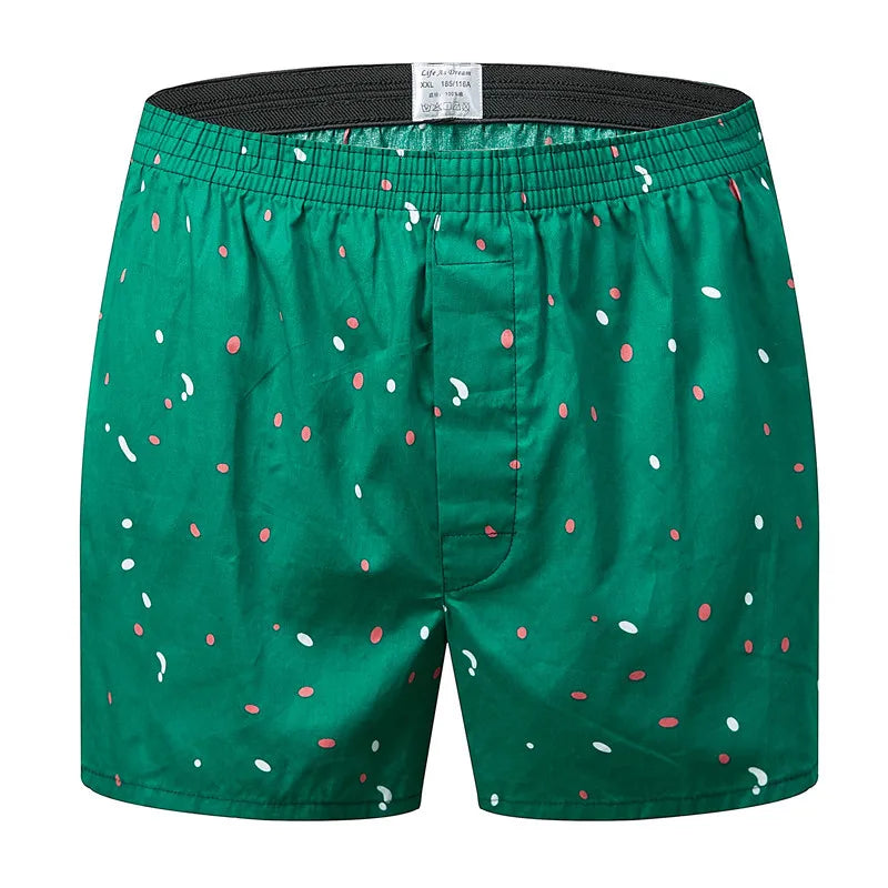 Men's Plaid Print Boxer Shorts 100% Polyester Soft Stretchy Blended Woven Elastic Plus Size Drawstring Men's Shorts