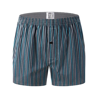 Men's Plaid Print Boxer Shorts 100% Polyester Soft Stretchy Blended Woven Elastic Plus Size Drawstring Men's Shorts