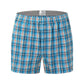 Men's Plaid Print Boxer Shorts 100% Polyester Soft Stretchy Blended Woven Elastic Plus Size Drawstring Men's Shorts