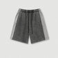 370 Grams 100% Cotton Custom logo Vintage Splicing Ribbon Loose Color Contrast Shorts Drawstring Casual Men's Five-point Shorts