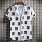 Abstract Art Men's Shirt | Minimalist Brush Stroke Short Sleeve Shirts