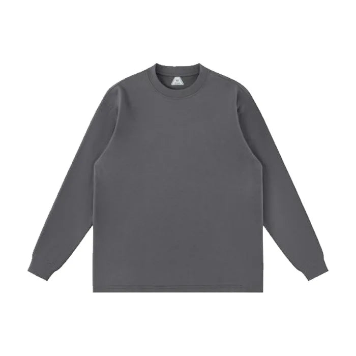 OEM/ODM Custom LOGO High Quality Blank Loose Bottom Casual T-shirt Versatile Streetwear Long Sleeve 260g Over-sized Sweater