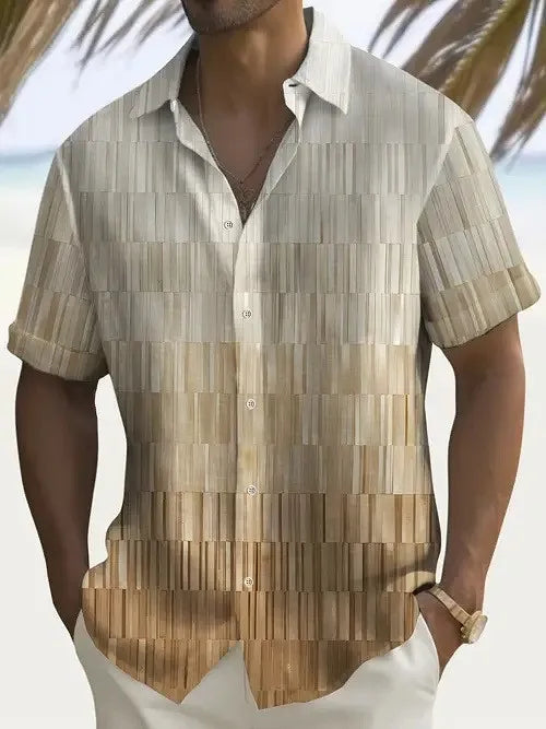 2026 Summer New Hawaiian Floral 3D Digital Printed Polyester Casual Loose Fit Youth Pop Turn-down Collar Men's Shirt