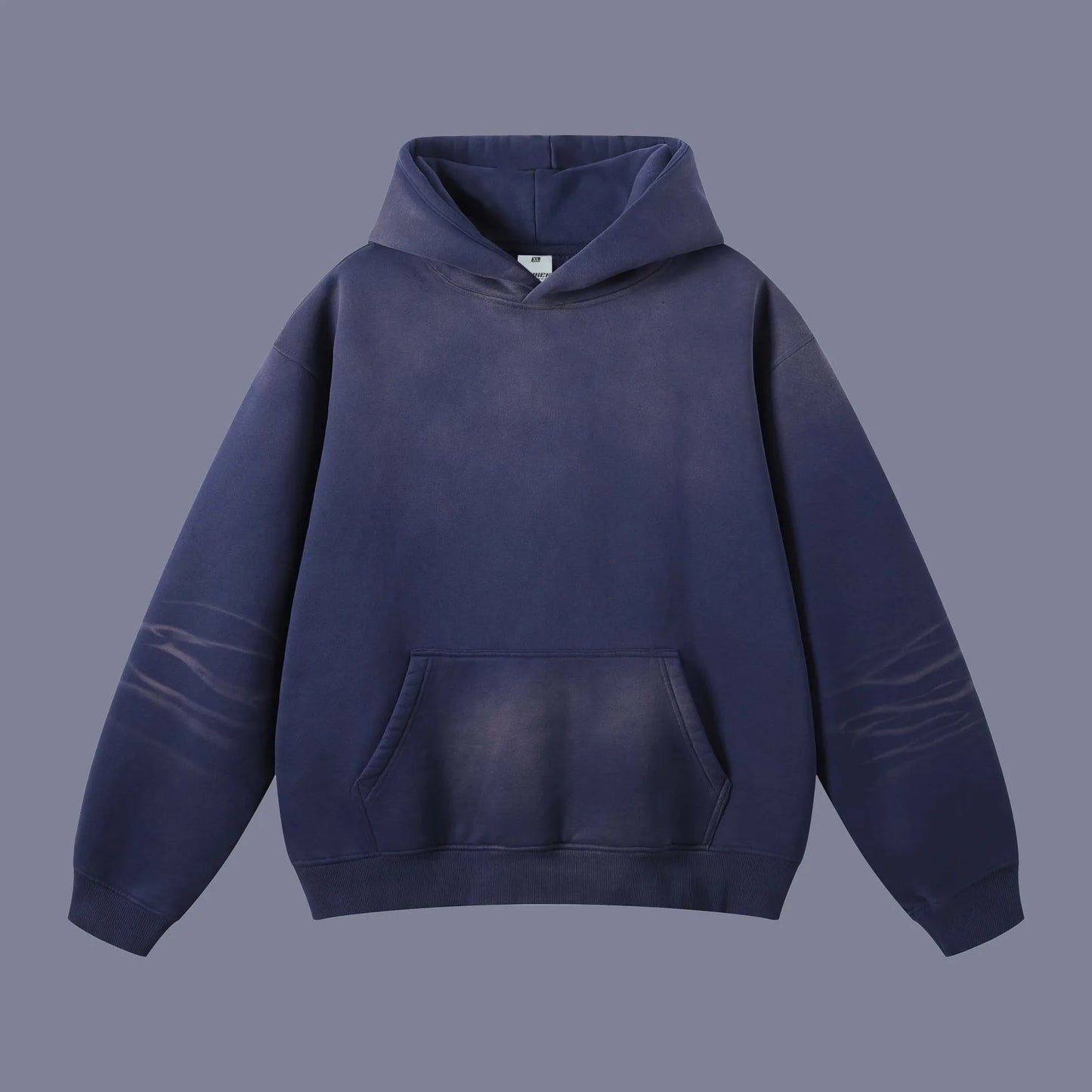 OEM/ODM Custom Logo 375g Autumn Winter American Loose Wash Water Make Fleece Hooded Sweater Solid Color Hoodie