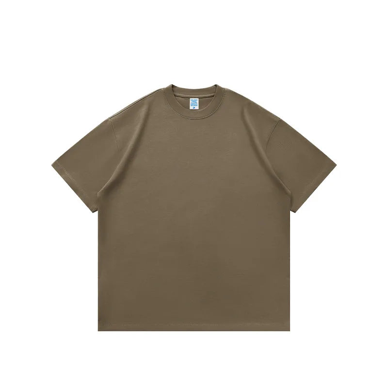 425 Grams 100% Cotton 2025 Spring Summer Collection Heavy Weight Short Sleeve Loose T-Shirt 100% Knitted Oversized Street Long