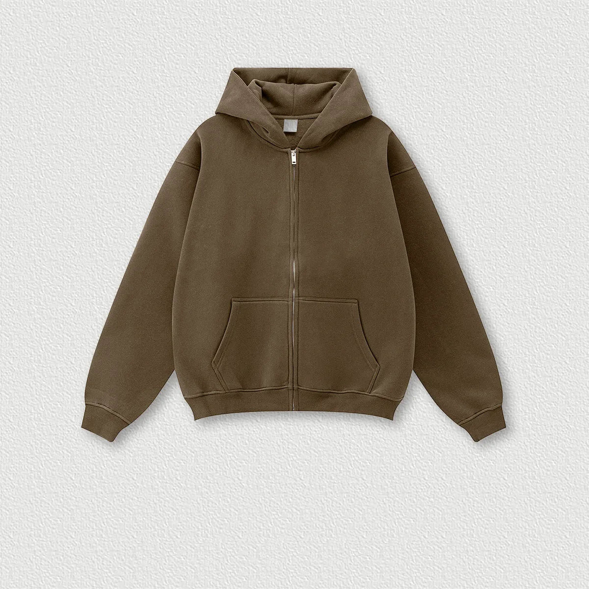 345G Custom Logo Autumn Trendy Loose Solid Color Zipper Hooded Sweatshirt Casual Pants Set Men's Hoodie Sets