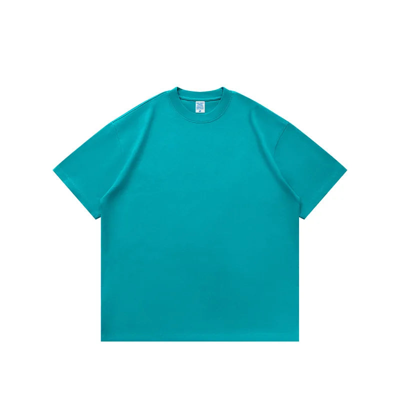 425 Grams 100% Cotton 2025 Spring Summer Collection Heavy Weight Short Sleeve Loose T-Shirt 100% Knitted Oversized Street Long