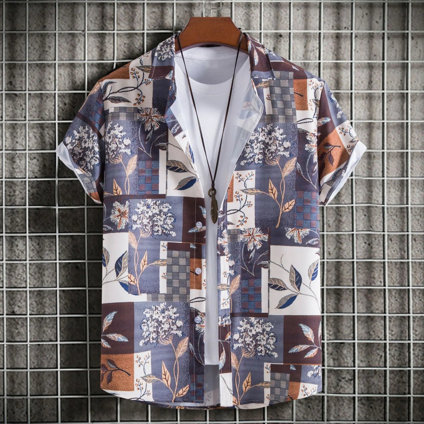 Abstract Art Men's Shirt | Minimalist Brush Stroke Short Sleeve Shirts