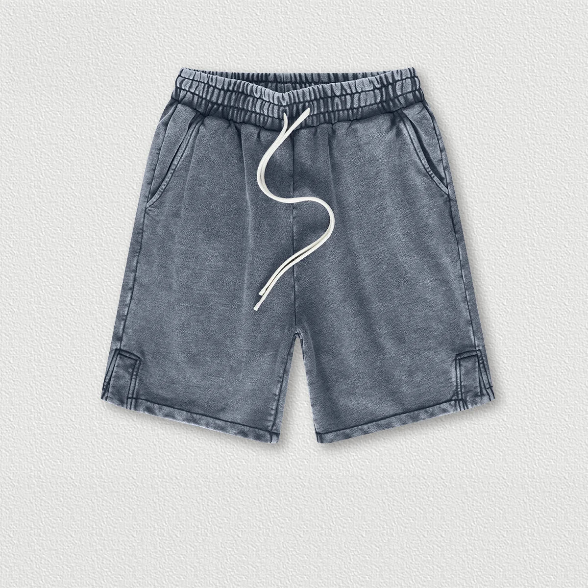 350 Grams 100% Cotton Custom Logo Heavy Weight Retro Wash-slit American Trendy Brand Men's Five-point Pants Men's Shorts