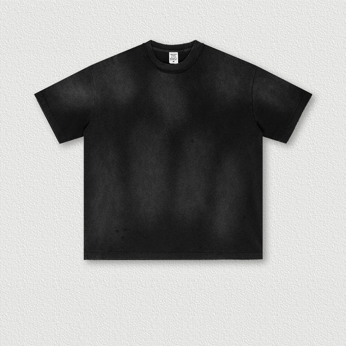 285G 330G 100% Cotton Custom Logo American Retro Gradient Old Short-sleeved T-shirt Trendy Brand Neutral Style Shorts Suit For Men
