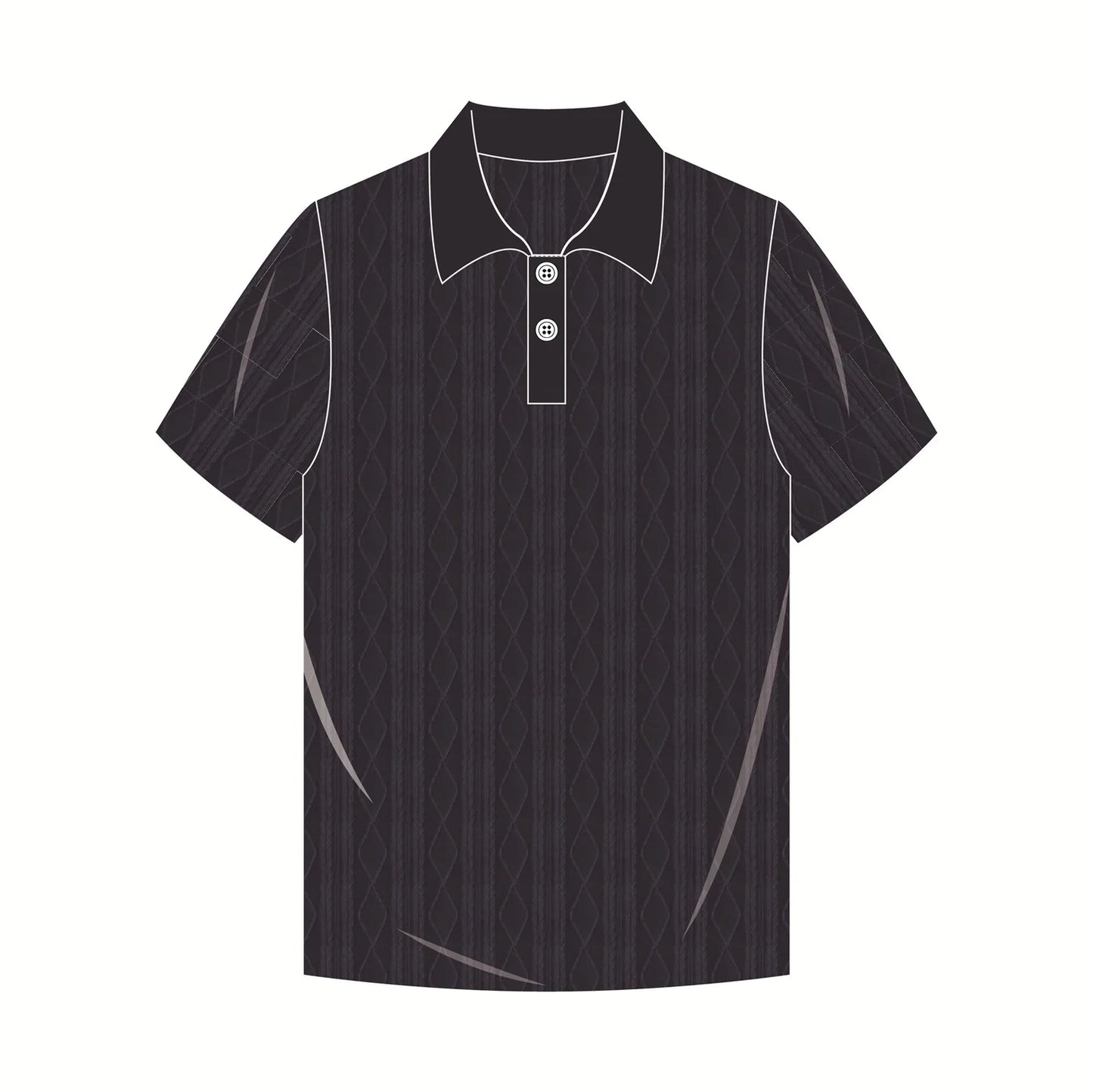 Men's High Quality Business Casual Short-Sleeve Polo Shirt Summer Print Patchwork Embroidery Button Decoration Polo Shirt