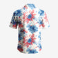 Custom Printed 100% Polyester Floral Stand Collar Casual Men's Button-Up Shirt for Beach Vacation Anti-Pilling Shirts OEM Service