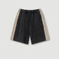 370G 100% Cotton Custom Vintage Splicing Ribbon Loose Color Contrast Shorts Drawstring Casual Men's Five-point Shorts